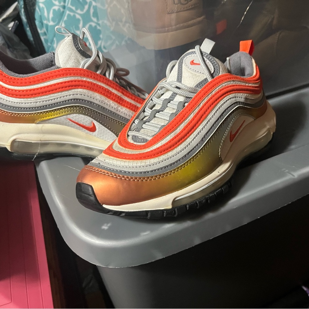 Nike Air Max 97 Metallic Silver and Orange